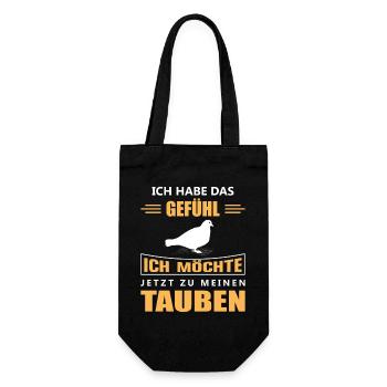 Taubenzüchter Taube Taubenzucht Spruch Brieftaube - Geschenkbeutel für Flaschen - Schwarz - Vorne