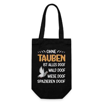 Taubenzüchter Taube Taubenzucht Spruch Brieftaube - Geschenkbeutel für Flaschen - Schwarz - Vorne