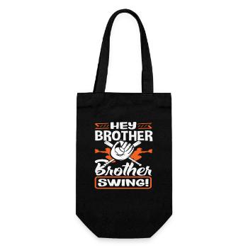 Hé frère Swing Baseball Dicton - Sac à bouteille - noir - Devant