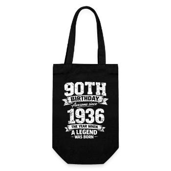 90th Birthday 1936 Legend Vintage Design - Gift Bag for Bottles - black - Front