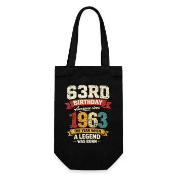 63 Jahre alte Geburtstagslegende 1963 – Vintage - Geschenkbeutel für Flaschen - Schwarz - Vorne