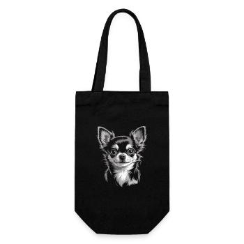 Chihuahua - Geschenkbeutel für Flaschen - Schwarz - Vorne