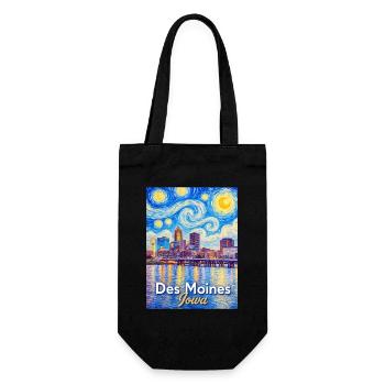 Des Moines Iowa Sternennacht - Geschenkbeutel für Flaschen - Schwarz - Vorne