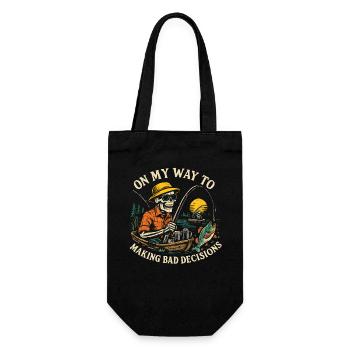 Humour de pêche en route vers de mauvaises décisions - Sac à bouteille - noir - Devant