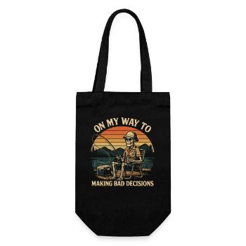 Humour de pêche en route vers de mauvaises décisions - Sac à bouteille - noir - Devant