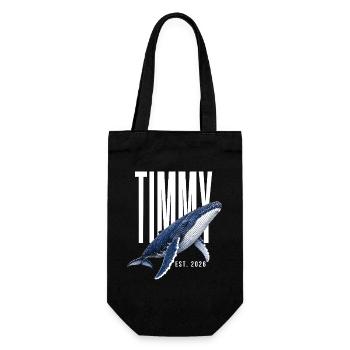 Timmy Wal Est 2026 Buckelwal Shirt - Geschenkbeutel für Flaschen - Schwarz - Vorne