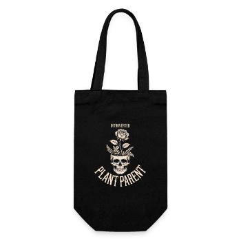 Introverted Plant Parent Skull - Gift Bag for Bottles - black - Front