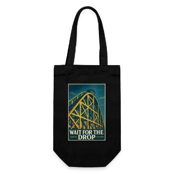 Wait for the Drop | Roller Coaster Thrill - Gift Bag for Bottles - black - Front