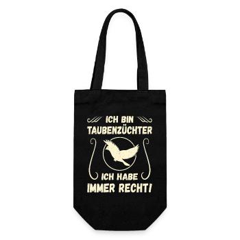 Taube Taubenzüchter Brieftaubensport Taubenverein - Geschenkbeutel für Flaschen - Schwarz - Vorne