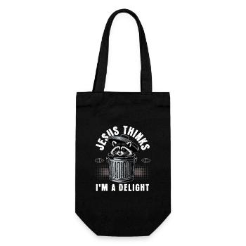 First of All Jesus Thinks I'm A Delight Raccoon - Gift Bag for Bottles - black - Front