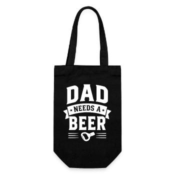 Dad needs a Beer Bottle Opener for Dads - Gift Bag for Bottles - black - Front