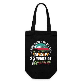Vintage May 25 Jahre Jubel - Geschenkbeutel für Flaschen - Schwarz - Vorne
