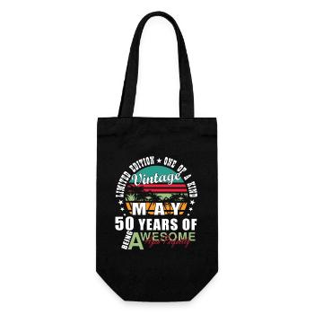 Vintage Mai 50 Jahre Retro - Geschenkbeutel für Flaschen - Schwarz - Vorne
