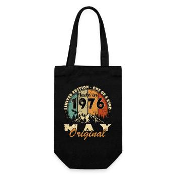 50th Birthday Gift Husband Original May 1976 - Gift Bag for Bottles - black - Front