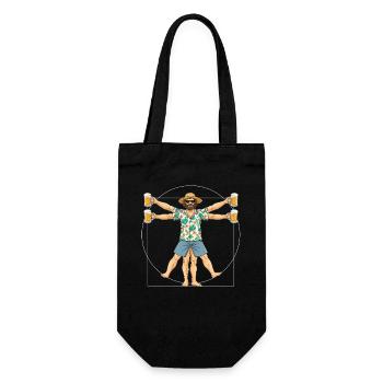 Vitruvian Man Beer - Gift Bag for Bottles - black - Front