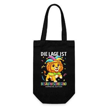 Die Lage Ist Besäufniserregend Karneval Löwe - Geschenkbeutel für Flaschen - Schwarz - Vorne