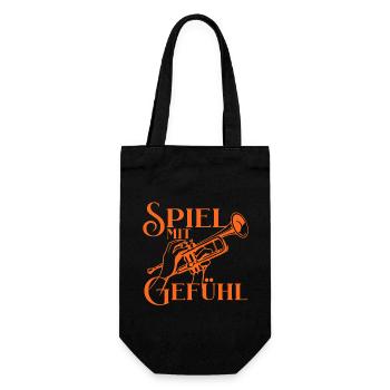 Trompete - Spiel mit Gefühl für Trompeter - Geschenkbeutel für Flaschen - Schwarz - Vorne