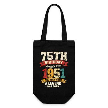 75 Years Anniversary Legend 1951 - Vintage - Gift Bag for Bottles - black - Front