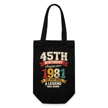 45 Years Anniversary Legend 1981 - Vintage - Gift Bag for Bottles - black - Front