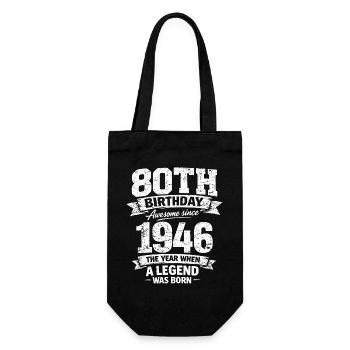 65th Birthday 1961 Legend Vintage Design - Gift Bag for Bottles - black - Front