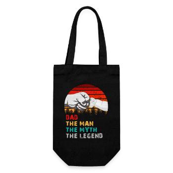 Dad The Man The Myth The Legend Funny Gift - Gift Bag for Bottles - black - Front