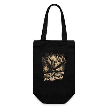 The metric system cannot measure freedom - Gift Bag for Bottles - black - Front