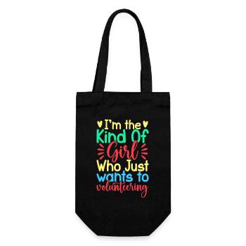 Volunteer Appreciation Girl Just Wants Volunteer - Gift Bag for Bottles - black - Front