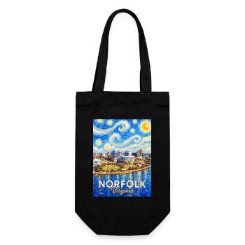 Norfolk Skyline Sternennacht - Geschenkbeutel für Flaschen - Schwarz - Vorne