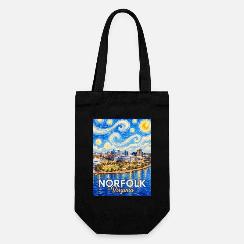 Norfolk Skyline Starry Night - Gift Bag for Bottles - black