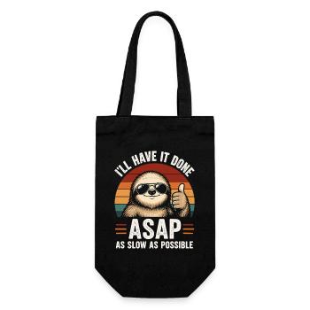 Slow As Possible Sloth Retro - Gift Bag for Bottles - black - Front