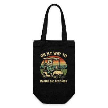 L’humour de golf en route vers de mauvaises décisions - Sac à bouteille - noir - Devant