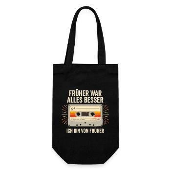 Früher War Alles Besser Ich Bin Von Früher Retro - Geschenkbeutel für Flaschen - Schwarz - Vorne