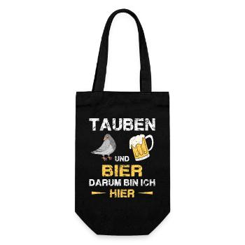 Taubenzüchter Taube Taubenzucht Spruch Brieftaube - Geschenkbeutel für Flaschen - Schwarz - Vorne