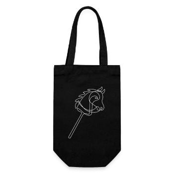Hobby Horsing | Reiten | Sport | Geschenk - Geschenkbeutel für Flaschen - Schwarz - Vorne