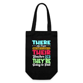 Listen to Your Teacher or Fail - Gift Bag for Bottles - black - Front