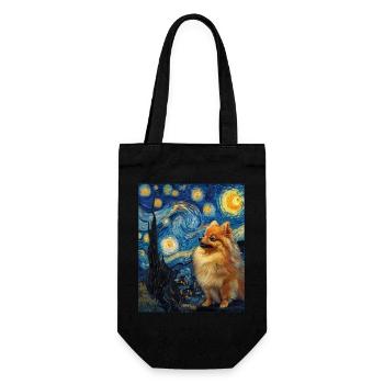 Zwergspitz Spitz Pomeranian - Gift Bag for Bottles - black - Front