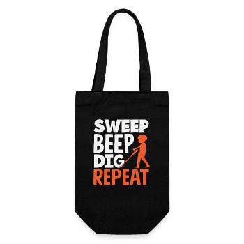 Sweep Beep Dig Repeat Detectorist Hobby - Gift Bag for Bottles - black - Front