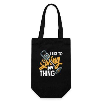 I Like To Swing My Thing Sondeln Spruch - Geschenkbeutel für Flaschen - Schwarz - Vorne