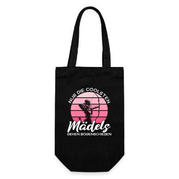Coolste Mädels gehen Bogenschießen - Bogensport - Geschenkbeutel für Flaschen - Schwarz - Vorne