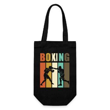 Boxing Boxing Ring Nostalgia Gift for Boxers - Gift Bag for Bottles - black - Front
