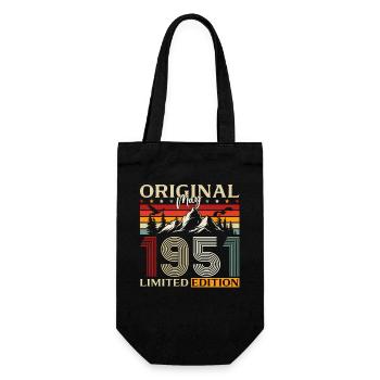 75th Birthday Gift Original May 1951 - Gift Bag for Bottles - black - Front
