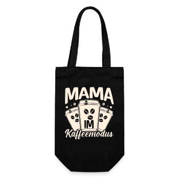 Kaffee Kaffeeliebhaber Mutter Mama - Geschenkbeutel für Flaschen - Schwarz - Vorne