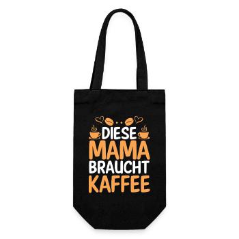 Kaffee Kaffeeliebhaber Mutter Mama - Geschenkbeutel für Flaschen - Schwarz - Vorne