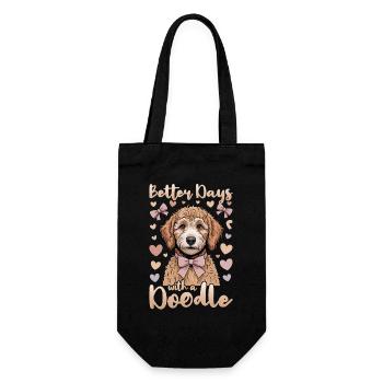 Goldendoodle Dog Breed - Gift Bag for Bottles - black - Front