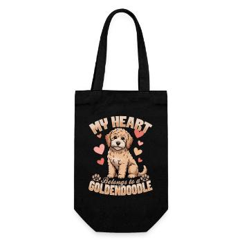 Goldendoodle Dog Breed - Gift Bag for Bottles - black - Front