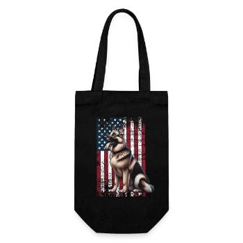 German Shepherd US Deutscher Schäferhund - Geschenkbeutel für Flaschen - Schwarz - Vorne