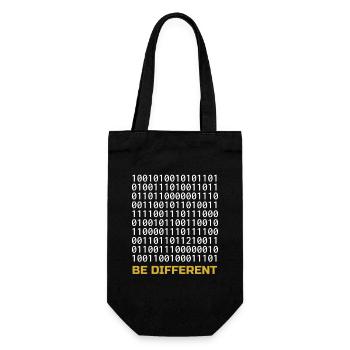 Be Different: Binäres Muster mit Botschaft - Geschenkbeutel für Flaschen - Schwarz - Vorne