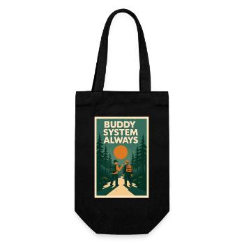 Immer Buddy-System | Pfadfinder - Geschenkbeutel für Flaschen - Schwarz - Vorne