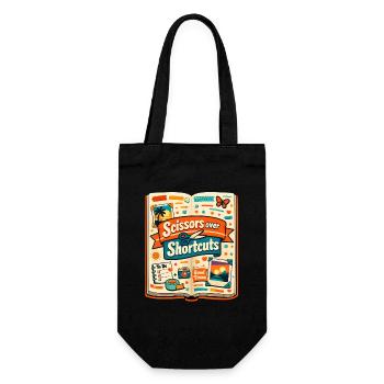 Scissors instead of shortcuts | Scrapbooking - Gift Bag for Bottles - black - Front