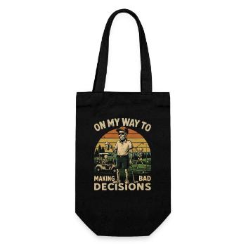 L’humour de golf en route vers de mauvaises décisions - Sac à bouteille - noir - Devant